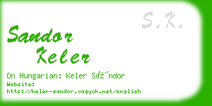 sandor keler business card